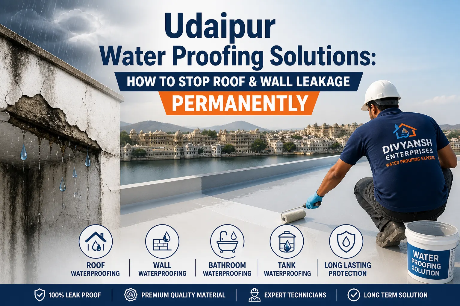 Udaipur Water Proofing Solutions: How to Stop Roof & Wall Leakage Permanently
